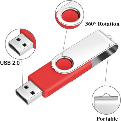 10-Pack of 16GB USB Flash Drives with 10 Multicolored Lanyards