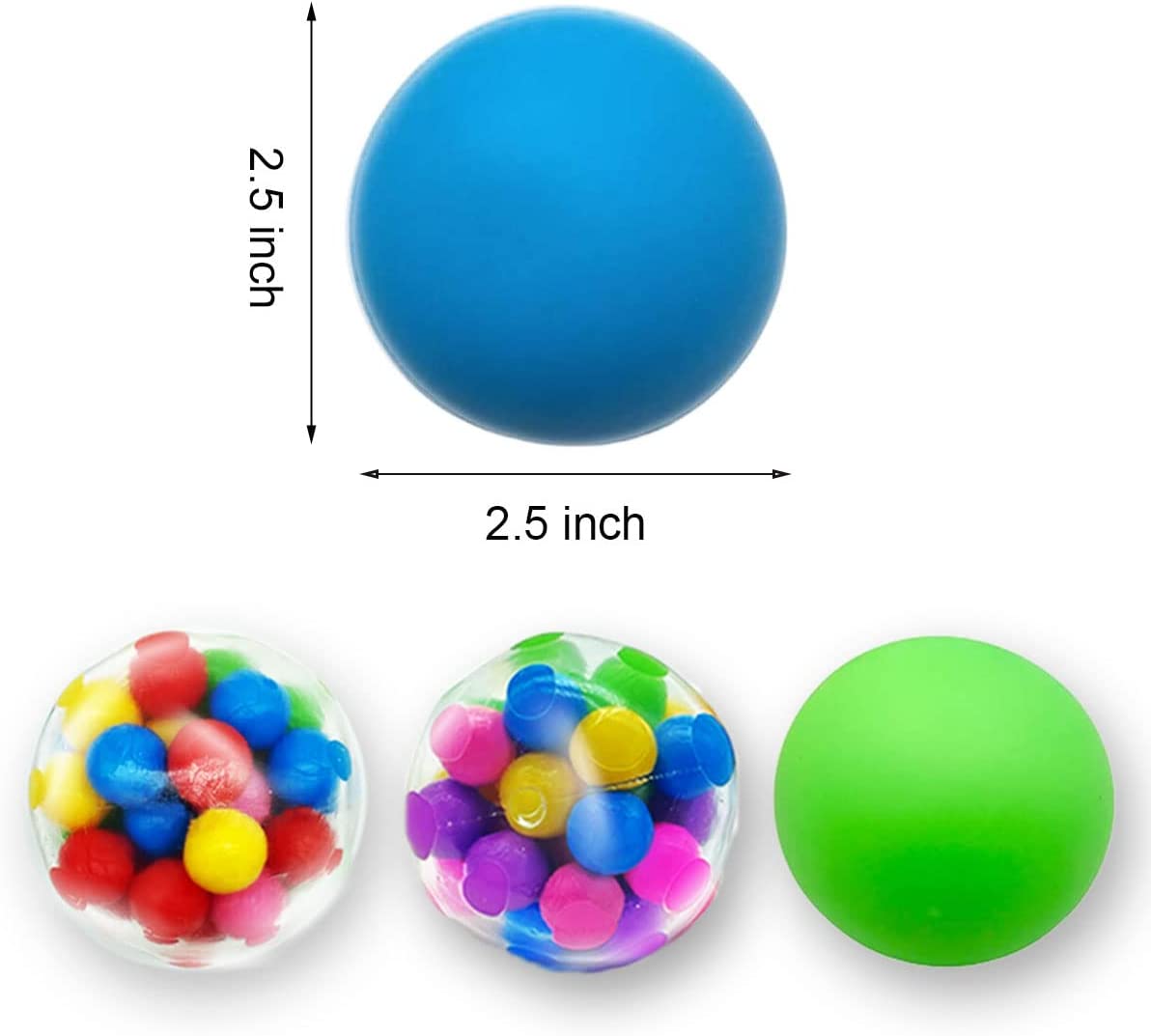 Color changing ball, multicolored