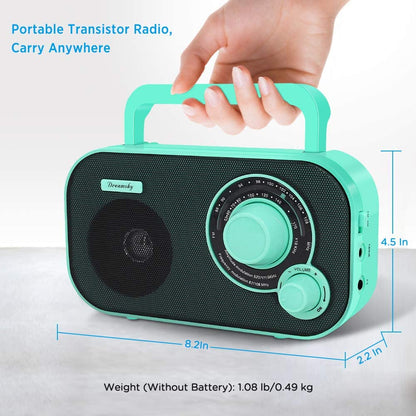 Portable am-fm radio with excellent reception, battery operated