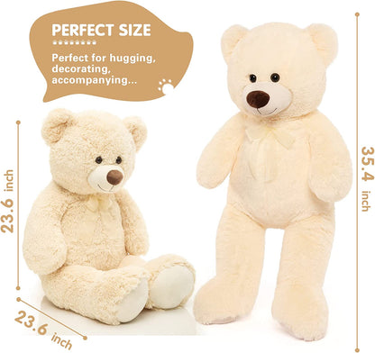 Giant Teddy Bear, 35.4", Beige