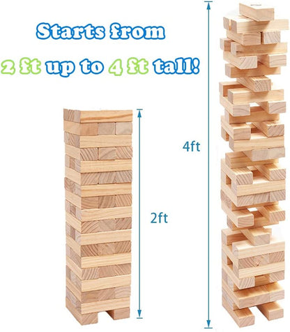 Giant tumble tower game (Stacking from 2 to 4 Feet)