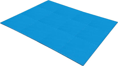 Interlocking Foam Tile Exercise Mat, 1/2" Thick, 48 sq. ft., Blue