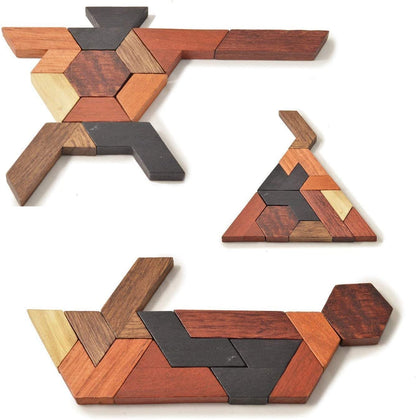 Hexagon Tangram Puzzle Wooden