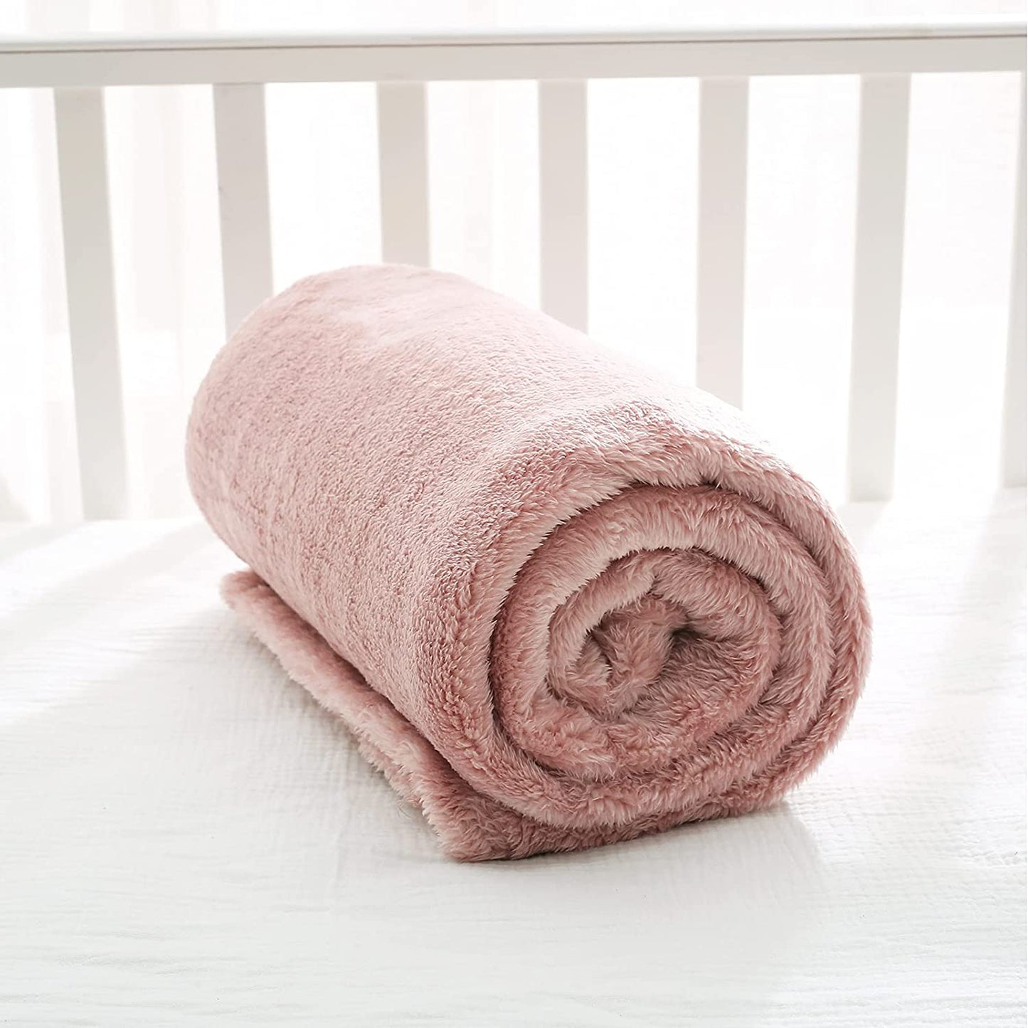 Soft and Fluffy Baby Fleece Blanket, (30" x 40"),  Dusty Pink