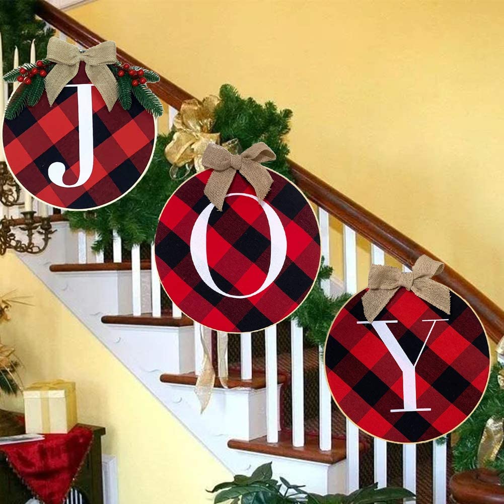 circle shaped merry christmas cheer sign- 3PCS