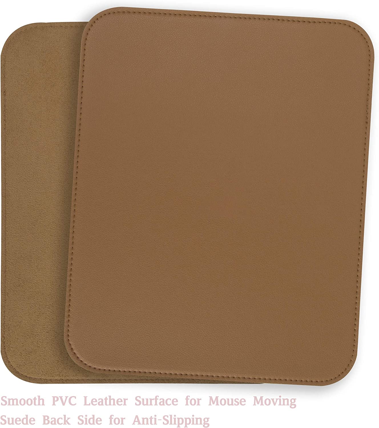 Non-slip mouse mat with stitched edge, square, dark-brown