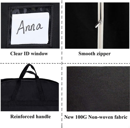 Large garment bag x 1, 72 inches, portable, (Black)