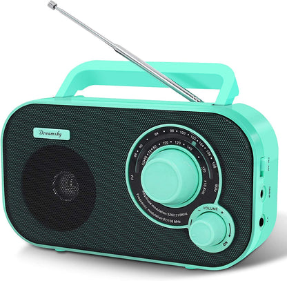 Portable am-fm radio with excellent reception, battery operated