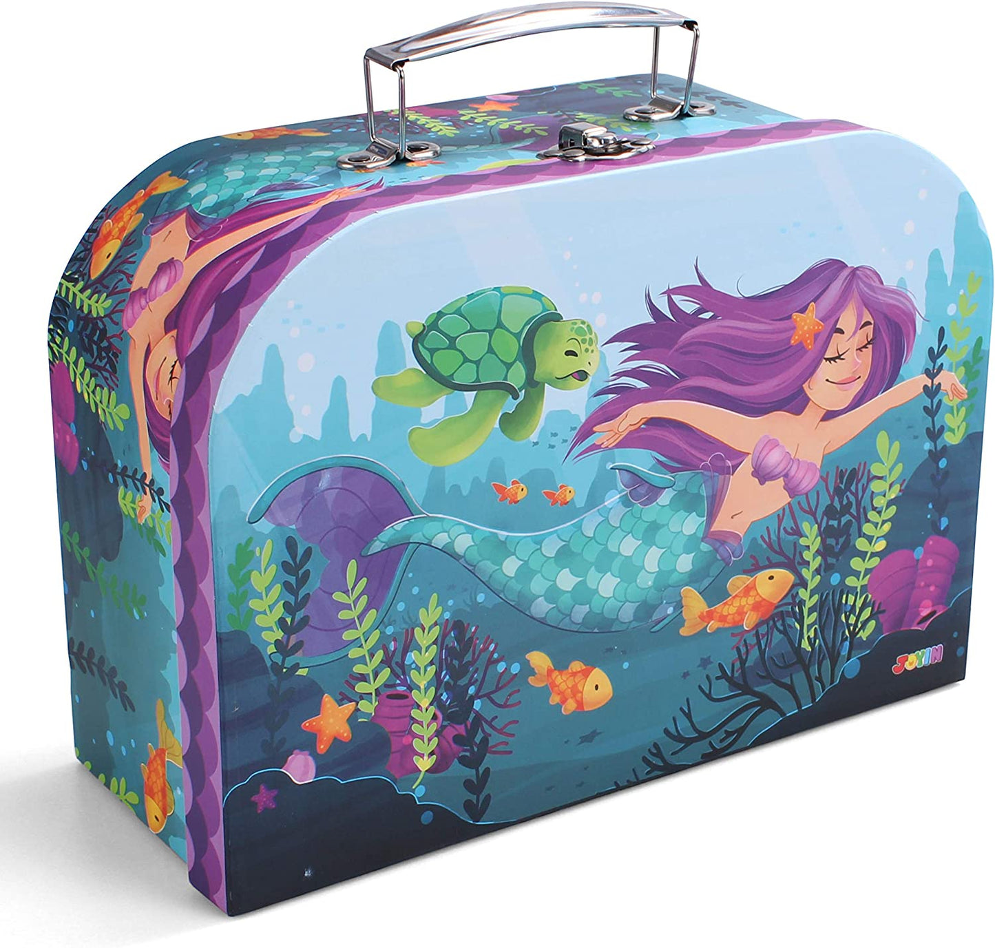15 Piece Mermaid Under The Sea Tin Teapot Set for Girls