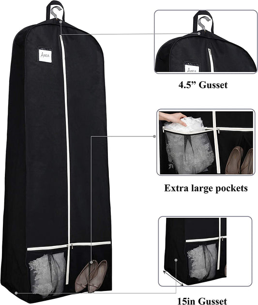 Large garment bag x 1, 72 inches, portable, (Black)