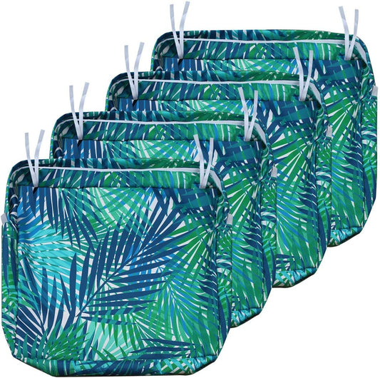 4-Pack Outdoor Covers 20" x 18" x 4", Tropical Leaf